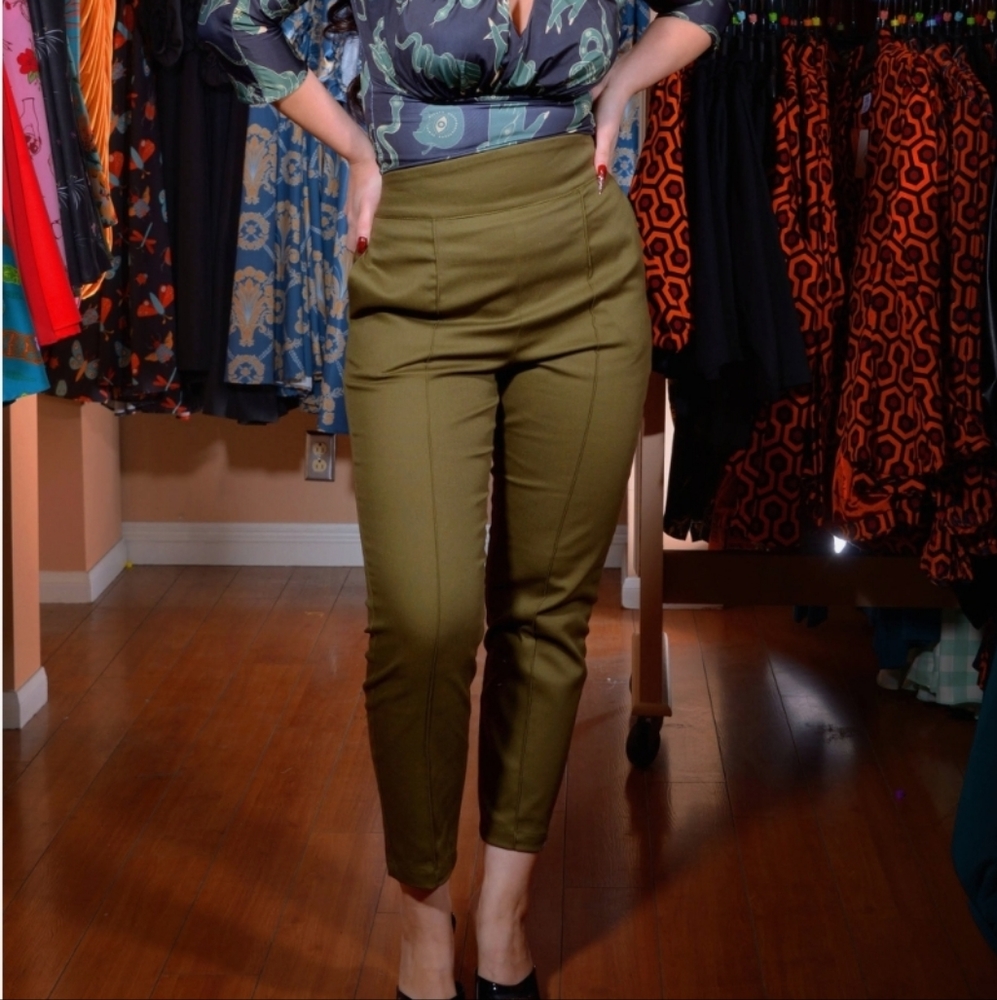 Pinup girl clothing olive trousers size XL